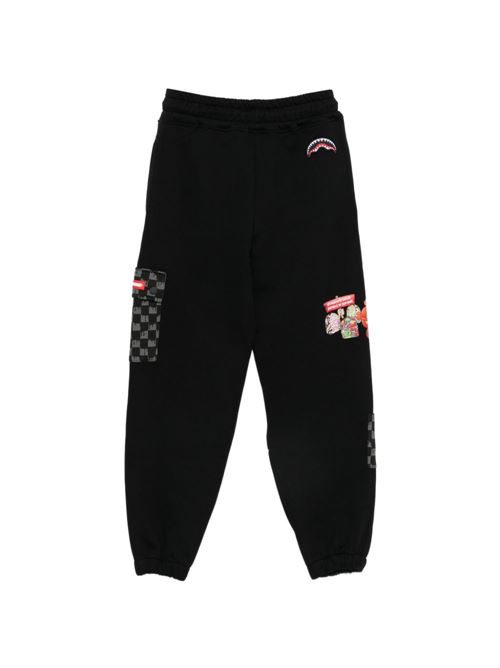 Pantalone jogger bambino Sprayground nero con stampa grafica Sprayground kids | SPY1497GX